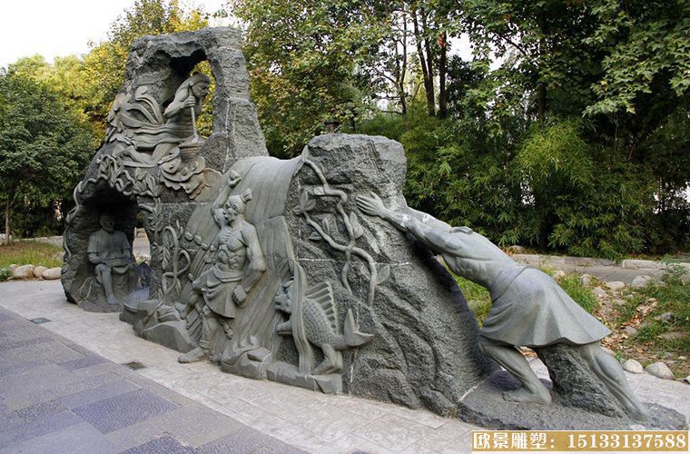 古代人物石雕塑制作厂家  公园人物石雕