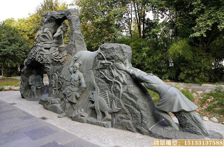 古代人物石雕塑制作厂家 公园人物石雕