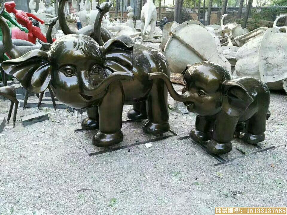 小象 玻璃钢仿铜雕塑
